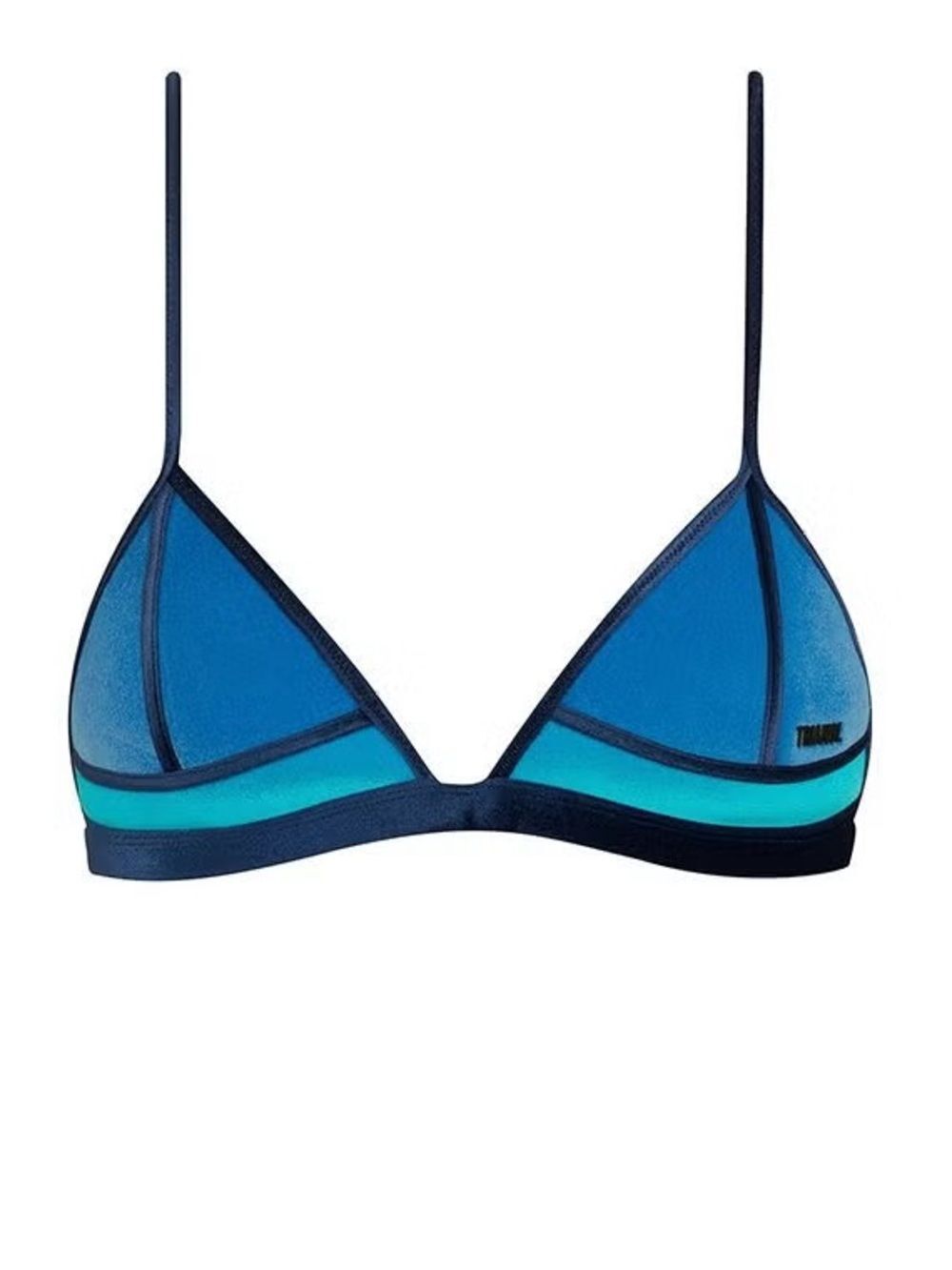 Triangl Bikini Top Blue Velvet Dark Blue Trim Sz M